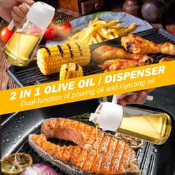 Olieverstuiver - Olieschenker - Olieschenker en sproeier 2 in 1 - Handig - Handmatig openen en sluiten van de schenktuit - Fijne oliespray - Gemakkelijk mee te nemen - Geschikt voor keuken, airfryer, koken, salade, barbecue - Groen — thumbnail 7