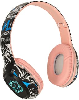 MOZY® - Draadloze Koptelefoon - Roze Graffiti - Bluetooth - tot 10 Meter - tot 100 uur - Bedieningspaneel - Micro SD-kaartlezer - Hoofdtelefoon Kinderen - Verstelbaar — thumbnail 2