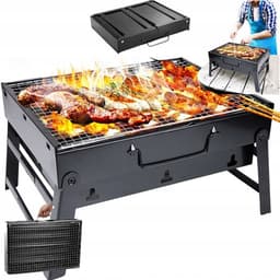 Draagbare Koolgrill in Kofferformaat - Ideaal voor Camping — thumbnail 1