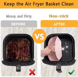 Siliconen mal, airfryer bakplaat，siliconen bakmat, airfryer-voering, herbruikbaar, bestand tegen hoge temperaturen, geschikt voor airfryer, oven, magnetron (17,5*5cm, lichtroze) — thumbnail 3