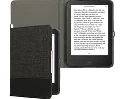 kwmobile hoes geschikt voor Tolino Shine 2 HD - Canvas beschermhoes in antraciet / zwart - Voor e-reader -