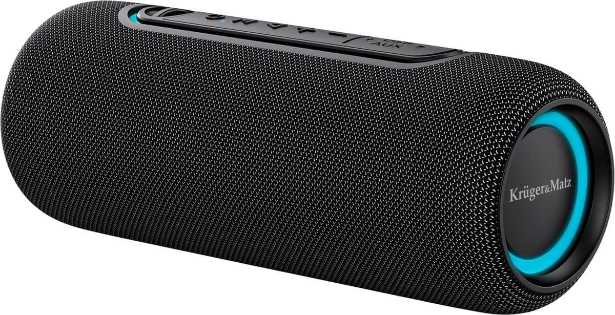 Krüger & Matz Street Draadloze Draagbare Bluetooth 5.0 Speaker - Waterdicht IPX5 - RGB Verlichting - TWS Functie - 20W - Zwart — afbeelding 1