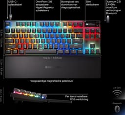 SteelSeries Apex Pro TKL WL Gen 3 - Mechanisch Gaming Keyboard - US Qwerty - Rapid Trigger, Rapid Tap, Protection Mode — thumbnail 3