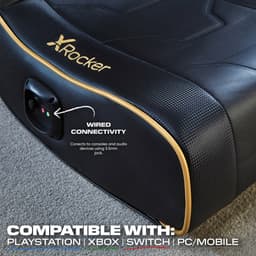 Gamestoel voor kinderen - X Rocker Shadow - inklapbaar - 2.0 audio - 2 speakers - floor rocker – zwart/goud — thumbnail 5