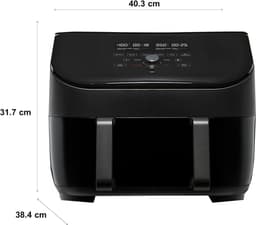 Equivera Dubbele Airfryer - Dubbele Mand - Dual Cook - Heteluchtfriteuse - Verschillende Programma's - Dual Zone - Mega — thumbnail 2