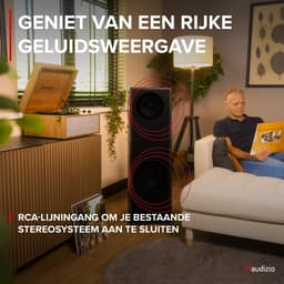 Platenspeler op poten - Audizio Fremont - Retro platenspeler met meubel - Met Bluetooth - Houtlook — thumbnail 4