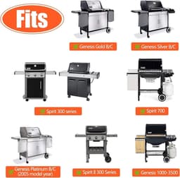 175-inch Gietijzeren Roosters voor Weber Spirit 300-serie - Spirit E-S 310-320-330 - Spirit I & II 300 - Spirit 700-900 - Genesis 1000-3500 - Genesis Gold Silver Platinum B-C met Verlengde Levensduur — thumbnail 4