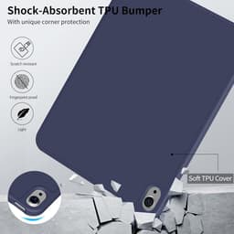 Casemania Hoes Geschikt voor iPad 2025 (A16) & 2022 10e Gen - Donker Blauw - Smart Cover met Pencil Houder Uitsparing — thumbnail 4