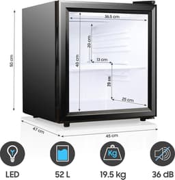 Mini-koelkast 52L met glazen deur - Energiebesparende en stevige koeloplossing voor thuis en op kantoor — thumbnail 4