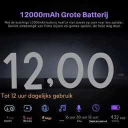 Mookes Tablet Android Snapdragon888 11Inch Hd 12GB 512GB 12000Mah 5G Dual Sim Bluetooth Wifi Gps Tafels - GRIJS — thumbnail 5
