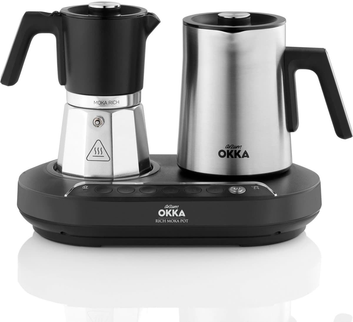 Arzum OKKA Rich Moka Koffiepot OK0027-0500 | RVS/Zwart - Moka- en Espressopot - 7 functies - 1350W — afbeelding 1