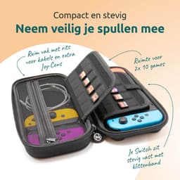 George Napoli Case geschikt voor Nintendo Switch - Met opbergvak voor 20 games - Hoes geschikt voor Nintendo Switch - Accessoires geschikt voor Nintendo Switch - Zwart — thumbnail 2