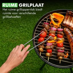 Travelhawk Houtskool BBQ - Barbecue Houtskool - Opvouwbaar - 33x33cm Grilloppervlak - Gelegeerd Staal - Zwart — thumbnail 4