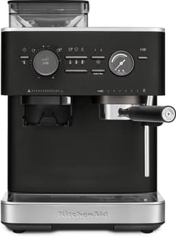KitchenAid Pistonmachine met Koffiemolen - 5KES6551EBK - Ingebouwde koffiemolen - Kantelbaar stoompijpje - 15 bar pomp en drukmeter - Vulkaanzwart — thumbnail 2