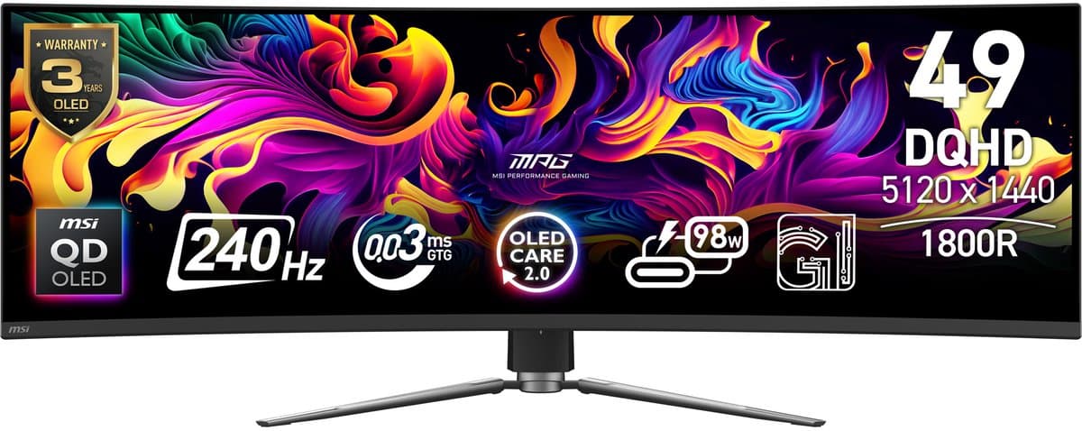 MPG 491CQPXDE QD-OLED computer monitor — afbeelding 1