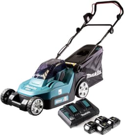 Makita DLM 432 PT4 accu grasmaaier 36 V ( 2x 18 V ) 43 cm borstelloos + 4x accu 5.0 Ah + dubbele lader — thumbnail 2