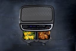 Gastronoma Dubbele Heteluchtfriteuse XL - 9L - 2 manden - 2400W Airfryer - 18290003 - Zwart — thumbnail 7