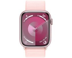 Apple Watch Series 9 - 45mm - Case with Light Pink Sport Loop - Roze Aluminium