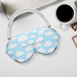 kwmobile over-ear koptelefoon cover compatibel met Apple AirPods Max / AirPods Max 2 hoesje - Polyester hoofdtelefoon case - Zachte koptelefoonhoes - Wolken en lucht design — thumbnail 5