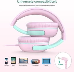 ApexArte® Koptelefoon Kinderen met Draad - Gaming Headset - Roze — thumbnail 4