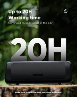 Bluetooth speaker zwart-IPX5 waterdicht-extra bas-2 full-range sprekers-2 onafhankelijke membranen-TWS-AUX-RGB-verlichting-Tot 20 uur muziek-zwart — thumbnail 4