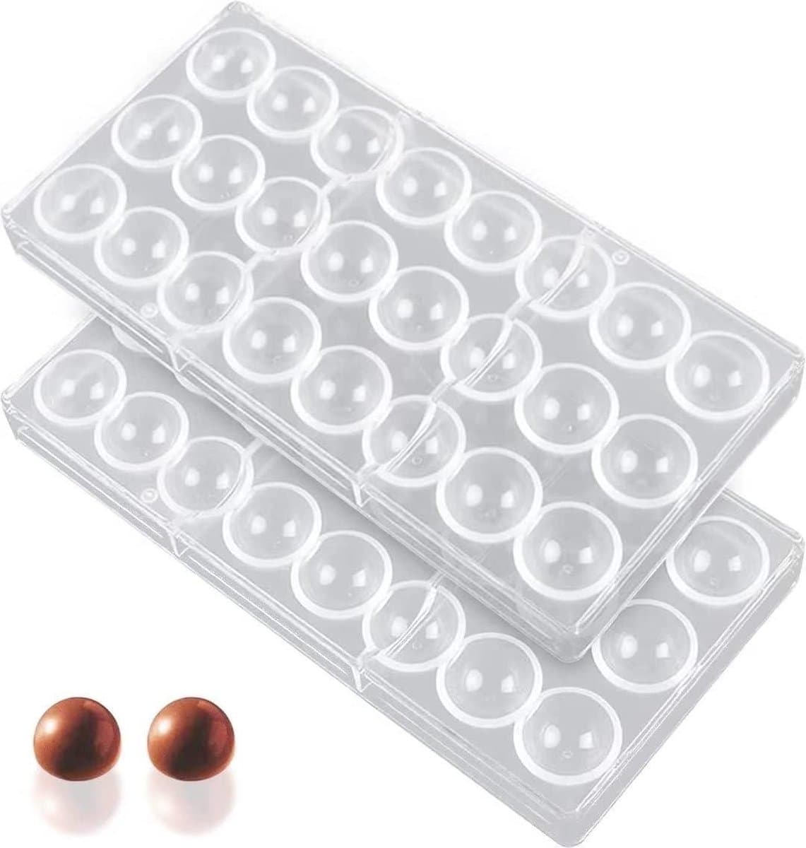Bonbonvorm polycarbonaat - transparante set van 2 - voor zelfgemaakte chocoladebonbons — afbeelding 1
