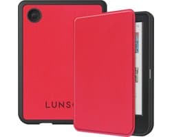 Lunso Geschikt voor Kobo Clara BW / Clara Colour hoes (6 inch) - sleepcover - Karmijnrood