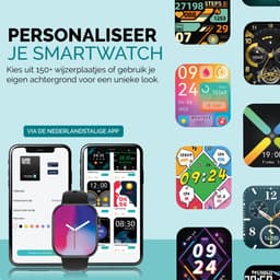 Royal Supplies RF-93 Smartwatch - Smartwatch Heren - Smartwatch Dames - Belfunctie- HD Touchscreen - Horloge - Stappenteller - Bloeddrukmeter - Saturatiemeter - IOS & Android -Screenprotector- Zwart — thumbnail 5