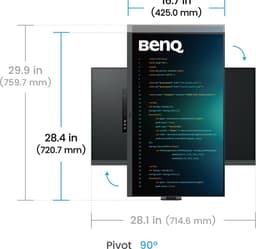 BenQ RD320UA 32” 4K Eye-Care Programmeermonitor met 2000:1 contrastratio - Nano Matte Panel - MoonHalo - 90W USB-C - Codeermodi - Night Hours Protection - Ergonomische standaard - Eye Care-technologie — thumbnail 8