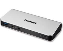 Hamlet HDOCKS500C notebook dock & poortreplicator Bedraad USB 3.0 (3.1 Gen 1) Type-A Zwart, Zilver