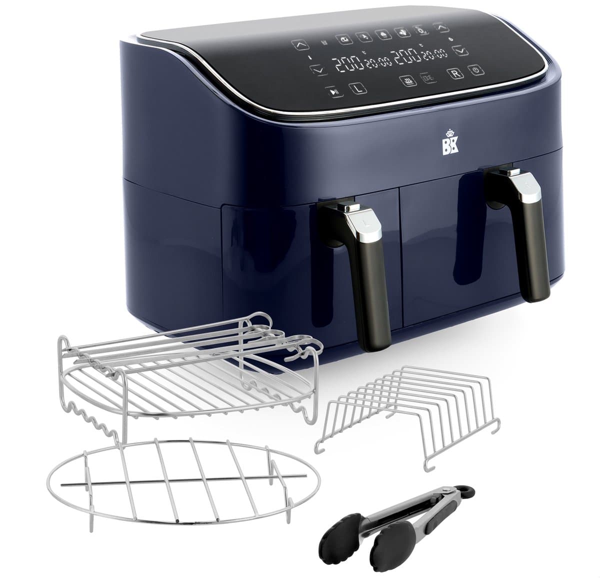 BK Supreme XXXL Airfryer 9L - PFAS vrij - dubbele mand 3L + 6L - met 4-delige grillset — afbeelding 1