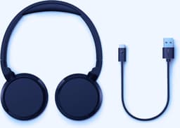 Leichte On-Ear Draadloze Bluetooth Hoofdtelefoon Met Passieve Geluidsisolatie - 55 Uur Afspeeltijd -Natuurlijke Geluid - Heldere Gesprekken - Dynamische Bass - 2 Uur USB Opladen - Blauw — thumbnail 4