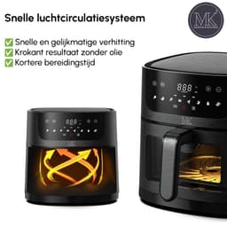 Maison & Kitchen Airfryer - Heteluchtfriteuse - PFAS-vrij - 1800W - 8L Inhoud - 80ºC tot 200ºC - Zwart — thumbnail 5