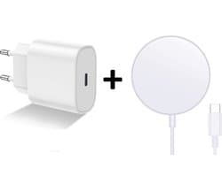 Magnetisch oplader met adapter voor Geschikt voor iPhone 14 / 14 Pro Max / 14 pro - 15W Draadloze oplader - Inclusief USB C Oplaadstekker: Geschikt voor oplader Geschikt voor iPhone 12 / 12 Pro max / 13 / 13 pro / 13 Pro Max / 13 Mini oplader