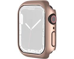 By Qubix - Apple Watch 45mm Hard case (open front) - Rosé goud - Geschikt voor Apple Watch 45mm hoesje - screenprotector - Bescherming iWatch - Bescherm hoesje