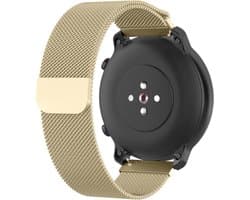 Strap-it Milanees bandje 22mm - luxe smartwatch horlogeband geschikt voor Samsung Galaxy Watch 46mm / Galaxy Watch 3 45mm / Gear S3 Classic & Frontier - Amazfit GTR 47mm / GTR 2 / GTR 3 - OnePlus Watch - Champagne