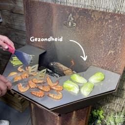 B0BS BBQ - Cortenstaal - Cortenstaal Barbecue - Praktische aslade - Platte achterkant - Ingebouwde lekrand — thumbnail 2