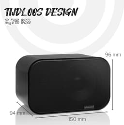 Artsound UNI20, Set van 2 passieve luidsprekers, 2-weg hifi luidspreker, 10-40 watt, muurbeugel met kogelgewricht, geschikt voor ruimtes tot 20 m² zoals gang, keuken, toilet, kleur: zwart — thumbnail 3