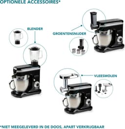 Domo DO1023KR - Keukenmachine - 6L - Zwart — thumbnail 3