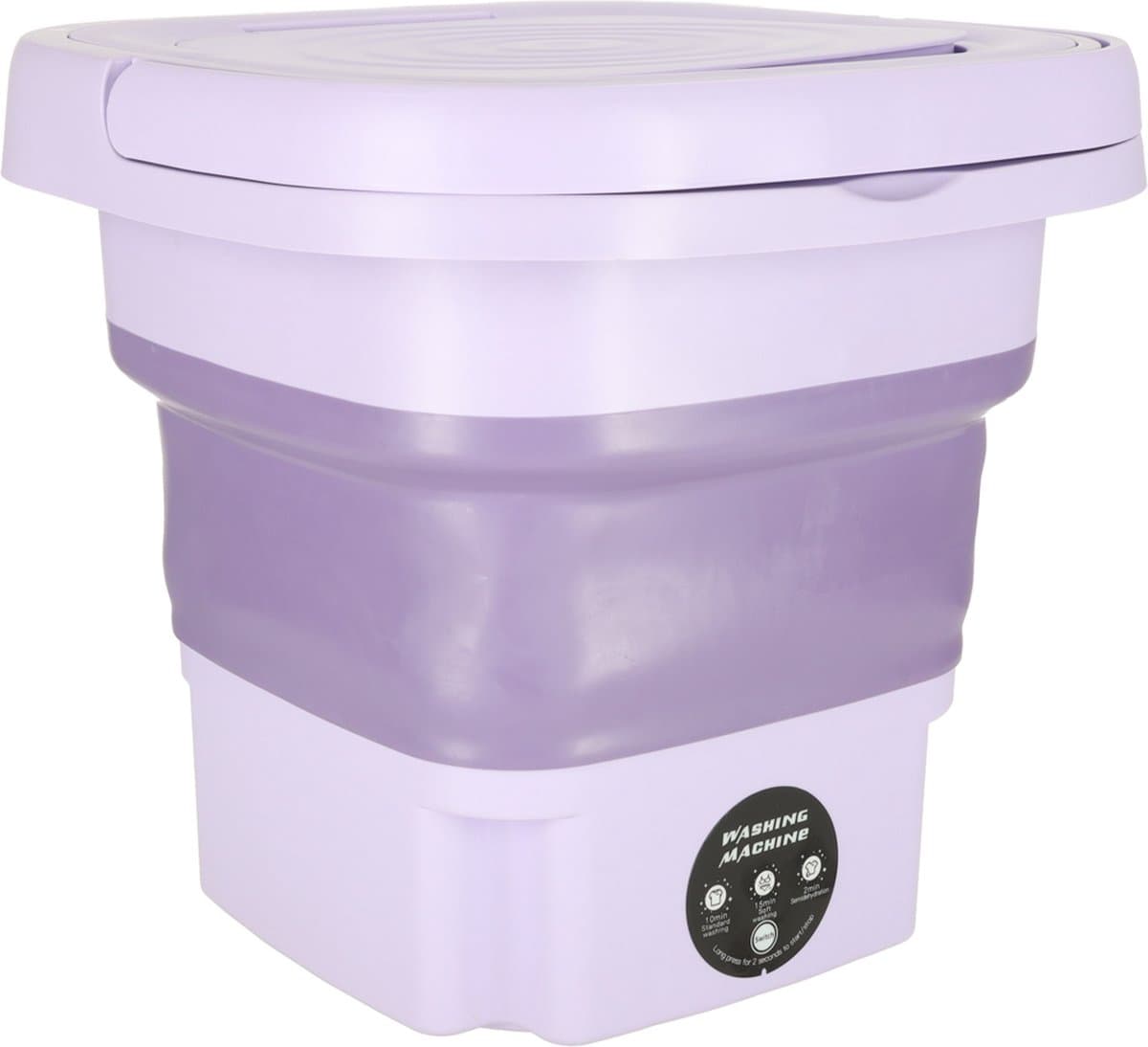 Mini Draagbare Kleine Opvouwbare Reiswasser Wasmachine - Kleding & Lingerie - 11L - Paars - Ideaal voor onderweg of op de camping — afbeelding 1