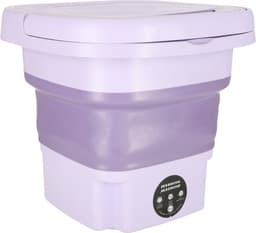 Mini Draagbare Kleine Opvouwbare Reiswasser Wasmachine - Kleding & Lingerie - 11L - Paars - Ideaal voor onderweg of op de camping — thumbnail 1