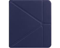Hoesje Geschikt voor Kobo Libra Colour Hoes Book Case Trifold - Hoes Geschikt voor Kobo Libra Colour Hoesje Book Cover - Donkerblauw