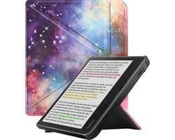 Hoes Geschikt voor Kobo Libra Colour - E-reader Bescherm Hoesje Case Sleep Cover Trifold - Hoes Geschikt voor Kobo Libra Colour Hoesje - Galaxy