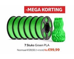 ANYCUBIC PLA Basic filament - Gestructureerd Groen 1 kg - 7 Stuks = 7KG