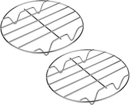 7,6" x 1,06" Rond kookrooster — Koelrooster van 304 roestvrij staal, bak-/koel-/stoomrooster (met standaard) — Accessoires voor airfryer (2-delige set) — thumbnail 1