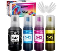 Inktnavulflessen Set - Vloeibaar Inkt Pakket - Kantoor Printen - Hoge Capaciteit - A3 Formaat - Meerdere Kleuren