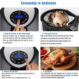 SAVI® Airfryer xl - Airfryer xxl - Heteluchtfriteuse - Zwart- 33cm x 33cm x 37cm — thumbnail 5