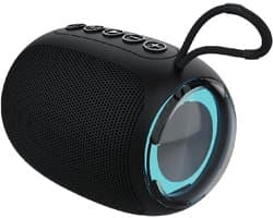 Draagbare Bluetooth Speaker Zwart met Micro-SD, FM Radio en RGB Verlichting