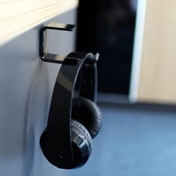 Hoofdtelefoon Houder - Helm Hanger - Wandmontage - Sterke Lijm En Schroef - Aluminium - Zwart — thumbnail 3