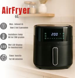 Core® Airfryer xl - Airfryer xxl - Heteluchtfriteuse - Zwart- 39cm x 29cm x 34cm — thumbnail 8